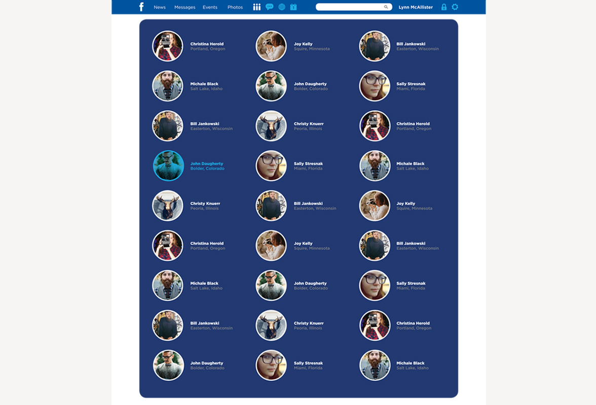 Facebook Redesign Friend Sorter | THE CREATIVE BEAST Facebook Redesign | THE CREATIVE BEAST