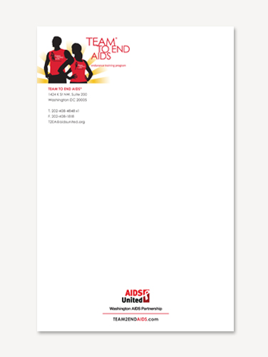 TEAM TO END AIDS Letterhead  TEAM TO END AIDS Letterhead | THE CREATIVE BEAST
